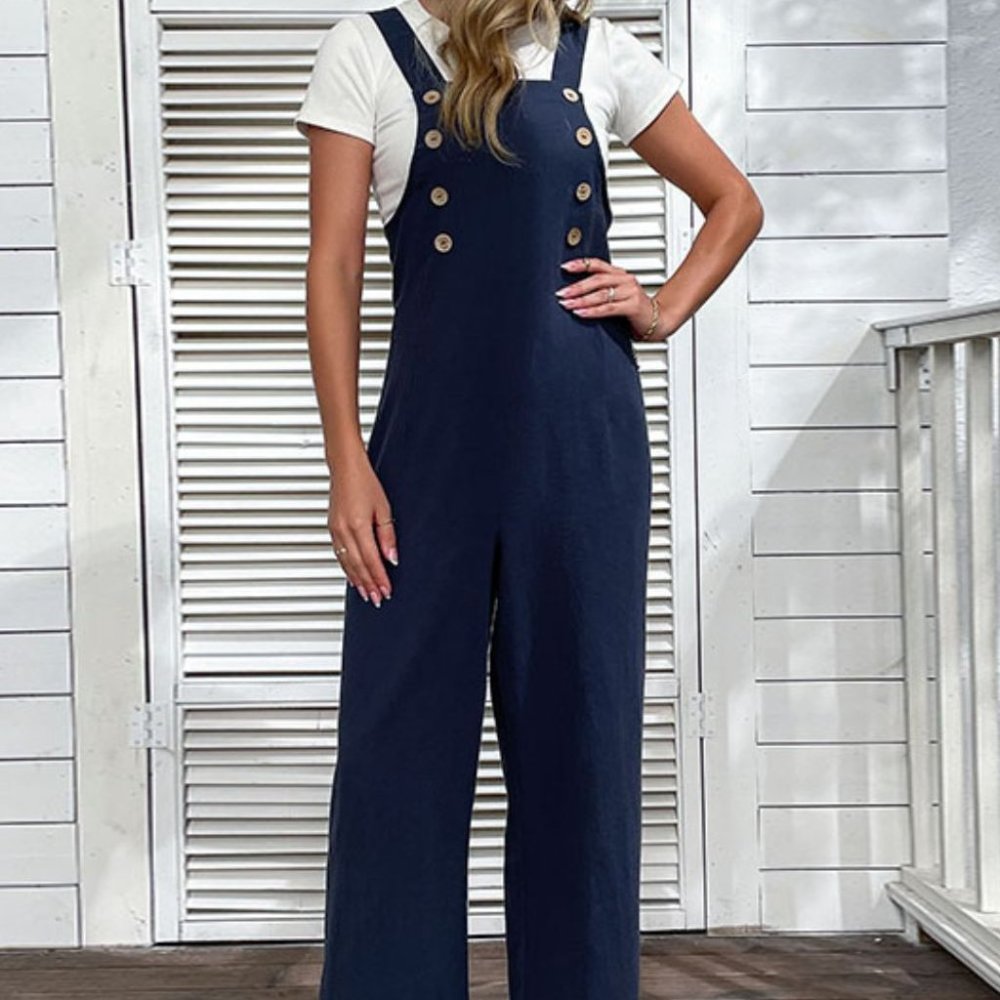 Light Up Your Life Buttoned Straight Leg Overalls - Picture 8 of 8